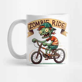 Zombie Ride - Zombie boy on bike Mug